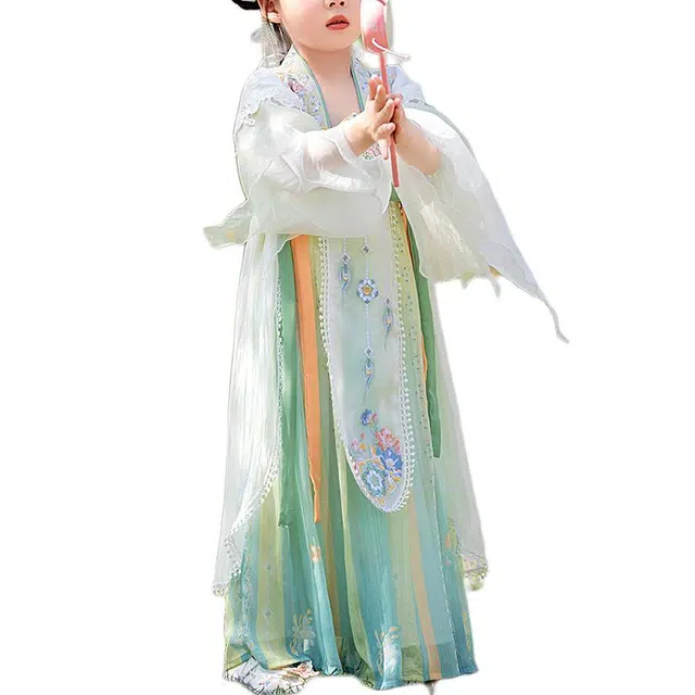 俞兆林唐装 女童汉服儿童古装仙气高端襦裙小女孩日常连衣裙