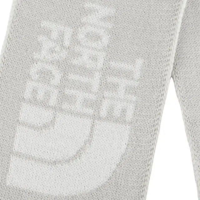 The North Face Logo Acrylic Scarf White Sand