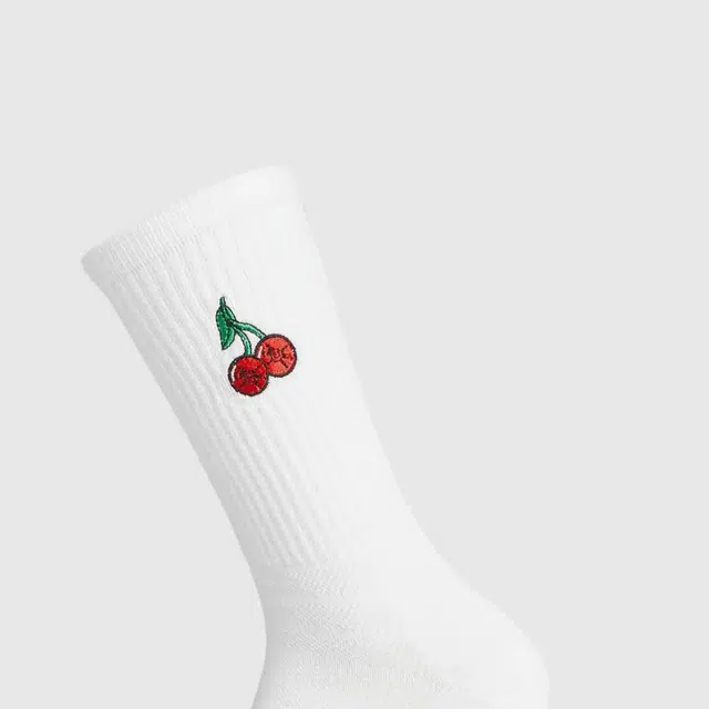 GYMSHARK Graphic Cherries Crew Sock Single 1