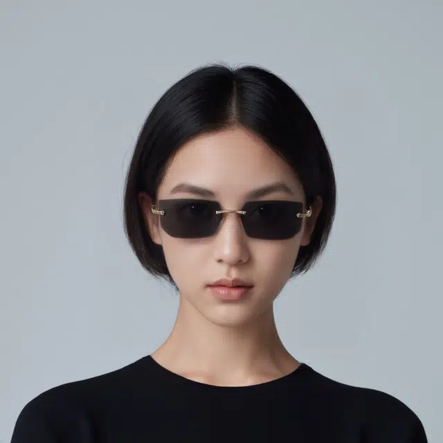 俞兆林 无框时尚欧美潮切边个性果冻色墨镜无框 金属 不规则形 太阳眼镜 男女同款情侣款