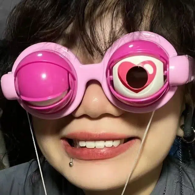 纯兔鼠 爱心眨眼眼镜 搞笑助兴拍照道具 整蛊玩具