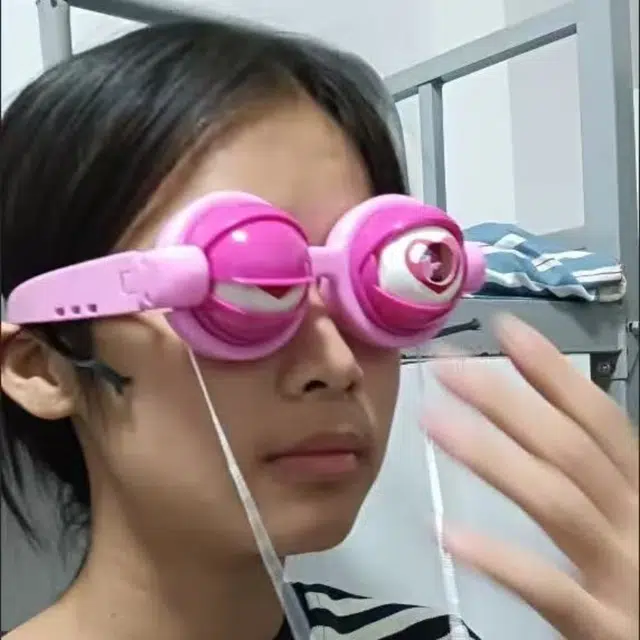 纯兔鼠 爱心眨眼眼镜 搞笑助兴拍照道具 整蛊玩具