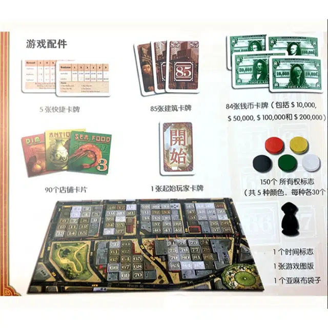 游卡桌游 唐人街卡牌中国城谈判大亨中文版休闲聚会桌面游戏纸牌 桌游