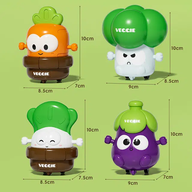 纽奇 按压摇摆蔬菜车 有趣 耐摔 早教益智玩具