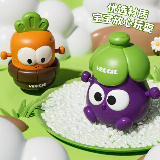 纽奇 按压摇摆蔬菜车 有趣 耐摔 早教益智玩具