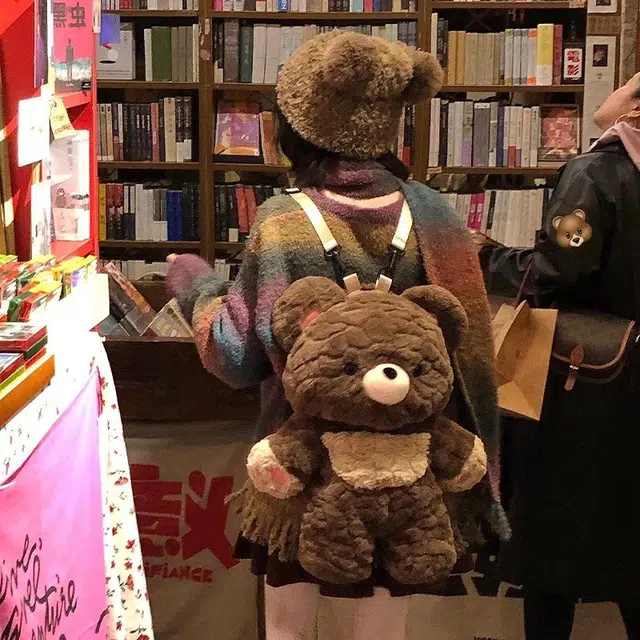 朵喵呦 爱心小熊可爱百搭毛绒痛包 陪伴安抚 玩偶周边