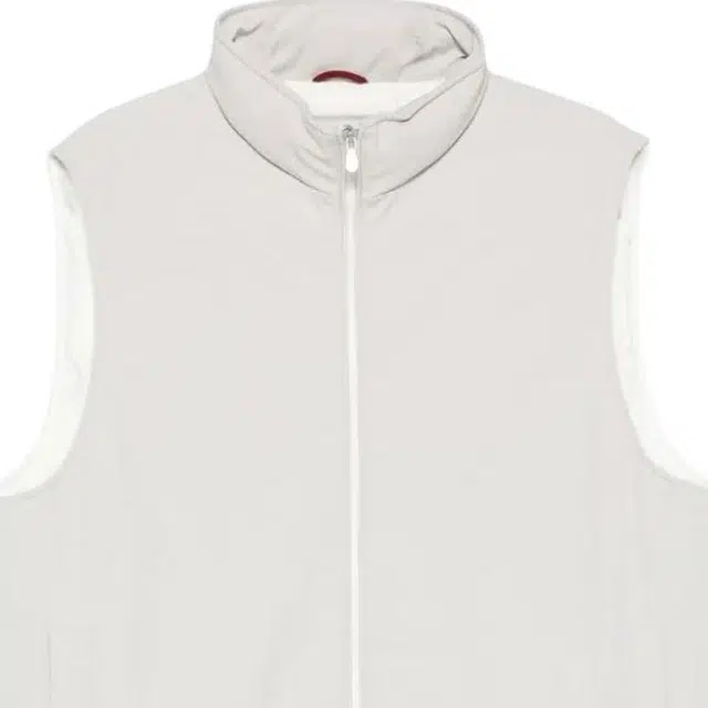 Brunello Cucinelli FW25 Button Detail Zipper Stand Collar Sleeveless Down Vest