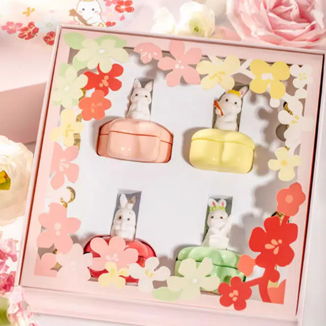 宫廷宝贝 玉兔花泥香膏 四件套