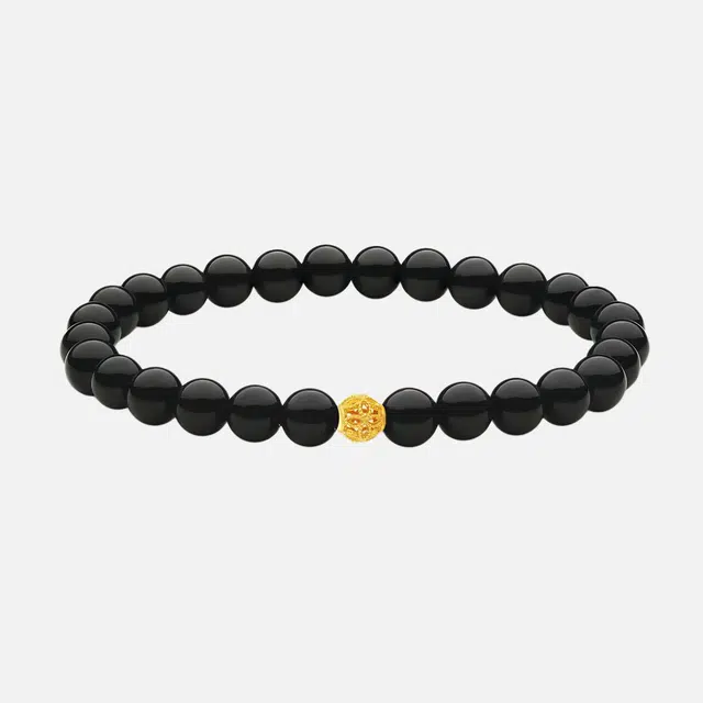 六福珠宝 经典镂空绣球造型路路通珠边轻奢精致浪漫约会气质百搭精美礼盒款#好运 玛瑙 手串 男女同款情侣款