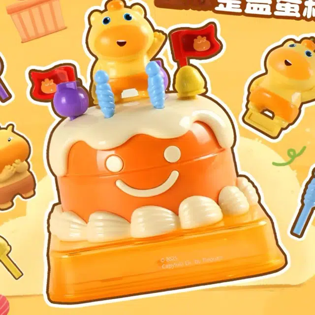 朵喵呦 水豚卡皮巴拉蛋糕公仔弹跳解压 创意整蛊玩具