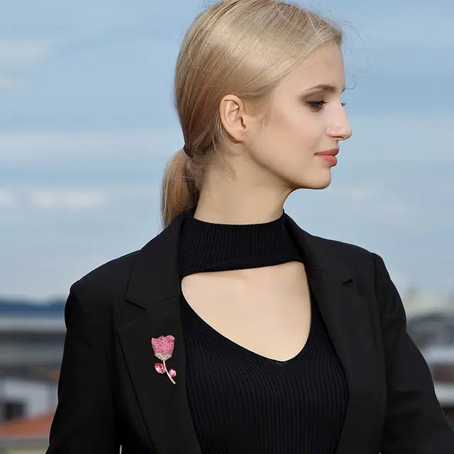 兰盈 玫瑰花 合金 胸针 女款