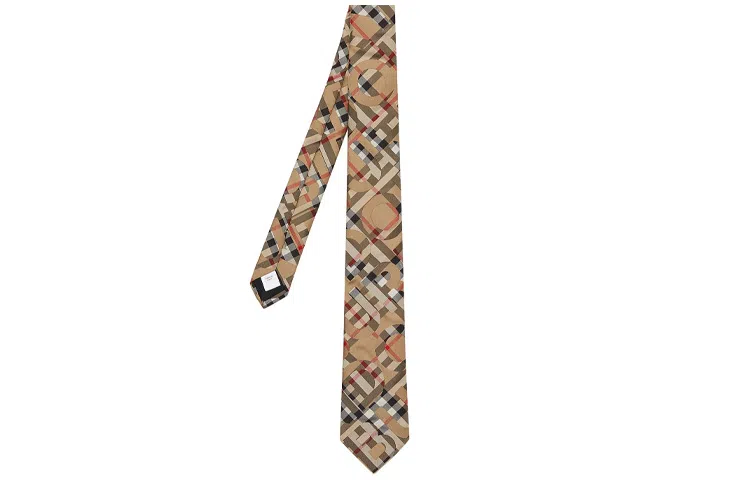 Burberry Classic Check Silk Tie Beige