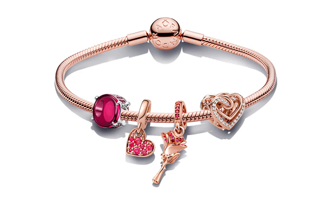 Pandora Rose Gold Heart Bracelet Set