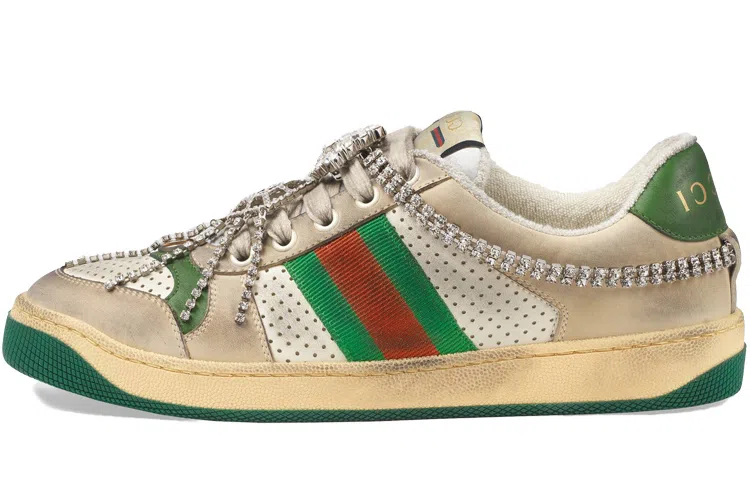Gucci Screener Sneaker With Crystals