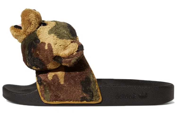 Jeremy Scott x adidas Adilette Teddy Camo
