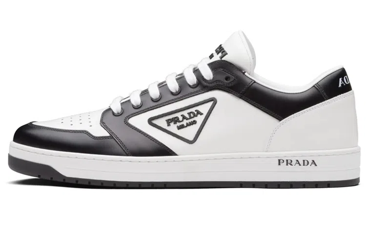 PRADA Leather Low-Top Sneakers Black
