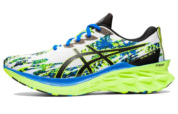 Asics Novablast 2 White Fluorescent Green