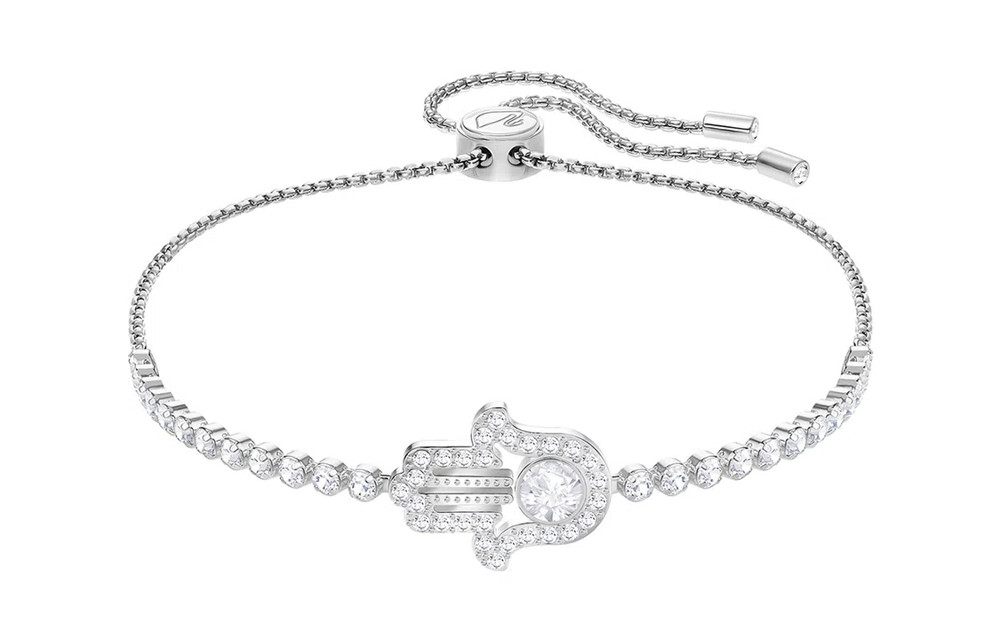 Swarovski Subtle Hamsa Bracelet White