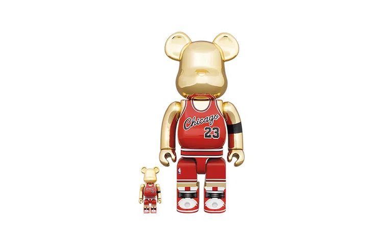 BE@RBRICK Michael Jordan Rookie Jersey Gold
