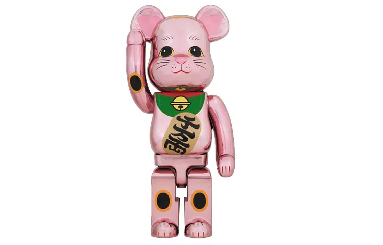 BE@RBRICK Lucky Cat Peach Gold