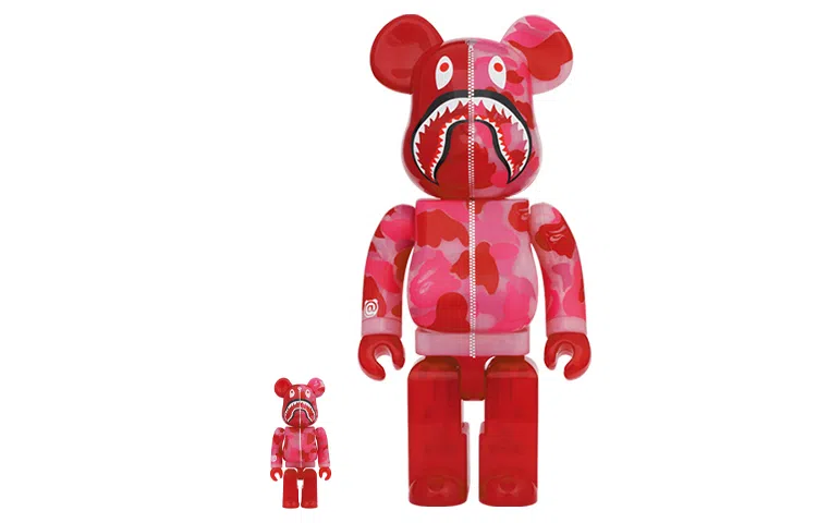 BE@RBRICK x BAPE Clear ABC Camo Shark 2020 Red