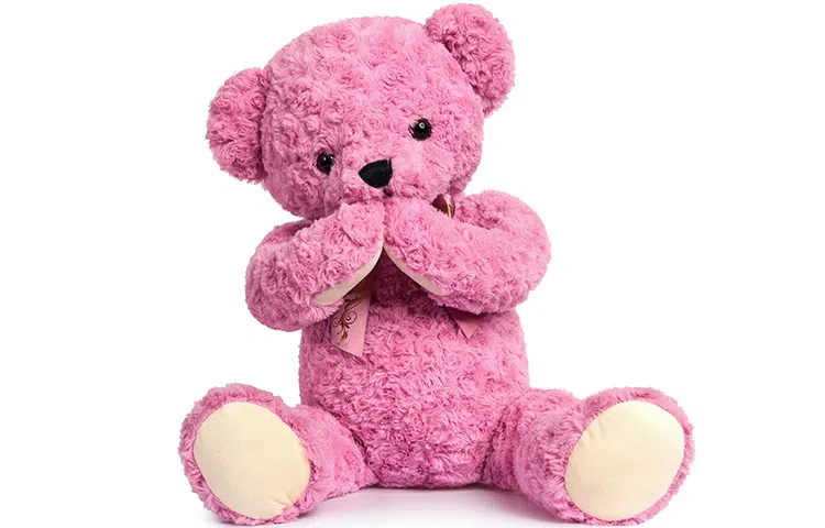 柏文熊 泰迪熊 领结害羞熊 粉色/紫色/卡其色 动物 玩偶 毛绒公仔