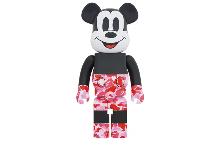 BE@RBRICK BAPE Mickey Mouse Camo Pink