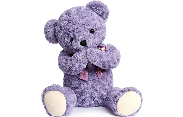 柏文熊 泰迪熊 领结害羞熊 粉色/紫色/卡其色 动物 玩偶 毛绒公仔