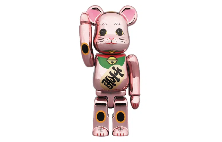 BE@RBRICK Lucky Cat Peach Gold