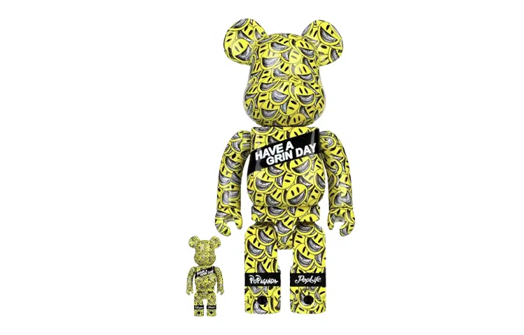 BE@RBRICK x Ron English Yellow Smiley 100%400%