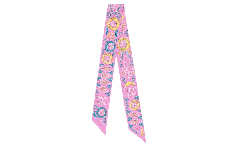 Hermes Kelly Pearl Bag Twilly Scarf Pink