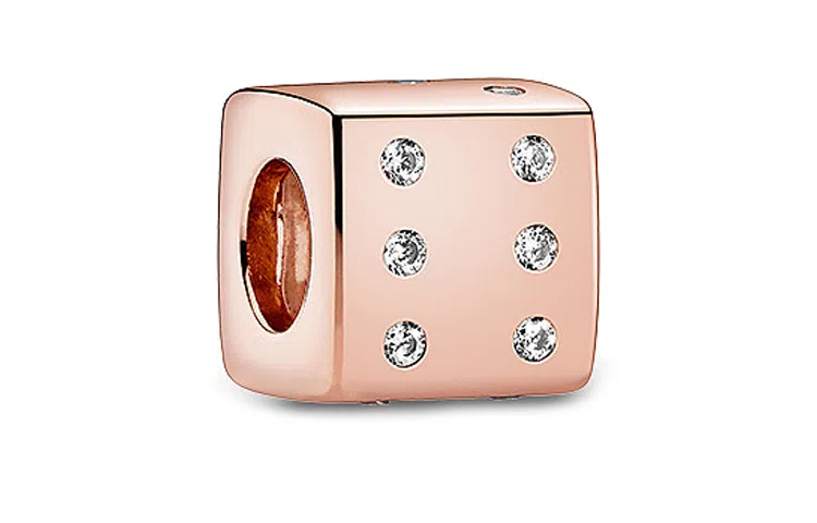 Pandora Shiny Dice Charm Rose Gold