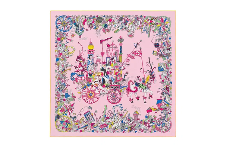 Hermes 90 Scarf Pink