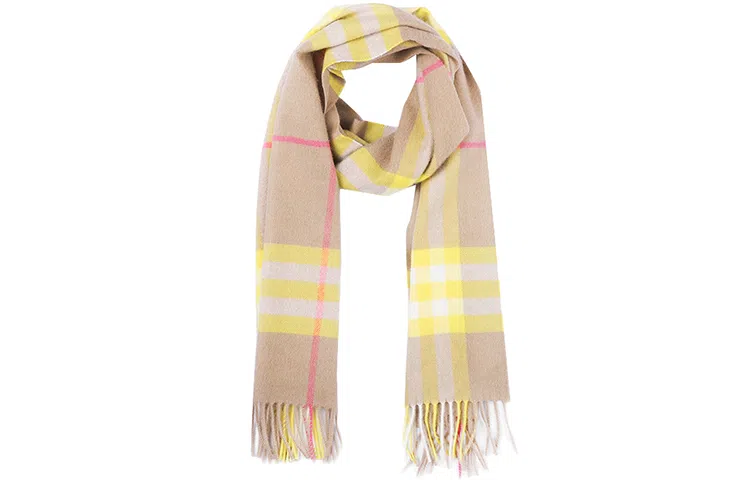Burberry Check Scarf Camel
