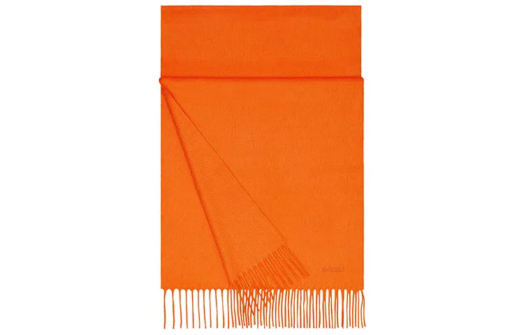 Hermes Logo Tassel Cashmere Scarf