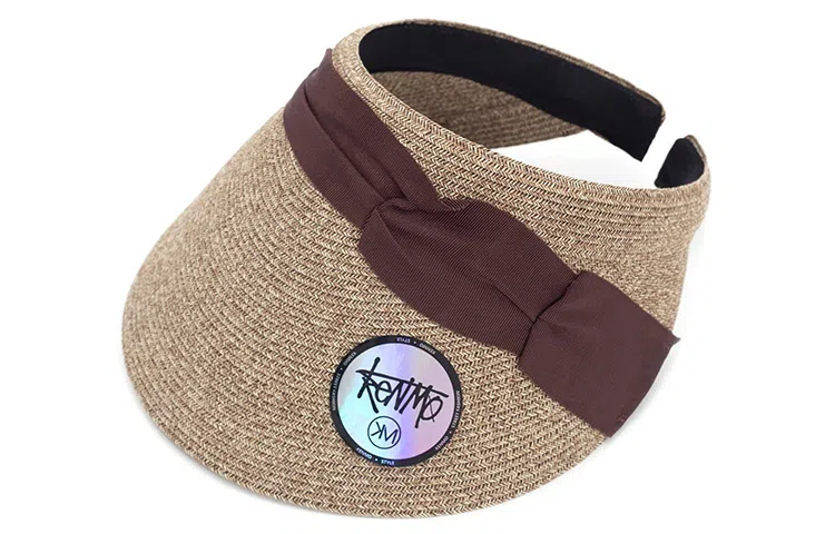 肯默草编大帽檐帽子  夏季防晒空顶帽  多折丝带发箍帽  女款 多色可选