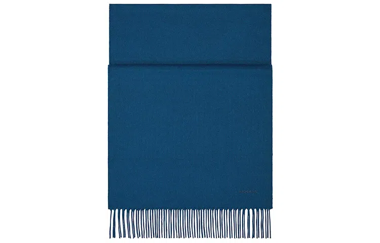 Hermes Logo Tassel Cashmere Scarf