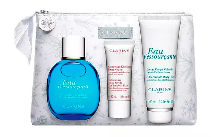 娇韵诗 活力香水+身体乳+乳木果磨砂膏套装