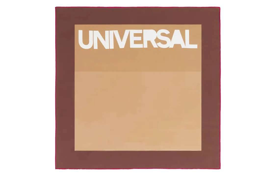 Burberry Slogan Print Cotton Scarf Deep Mocha