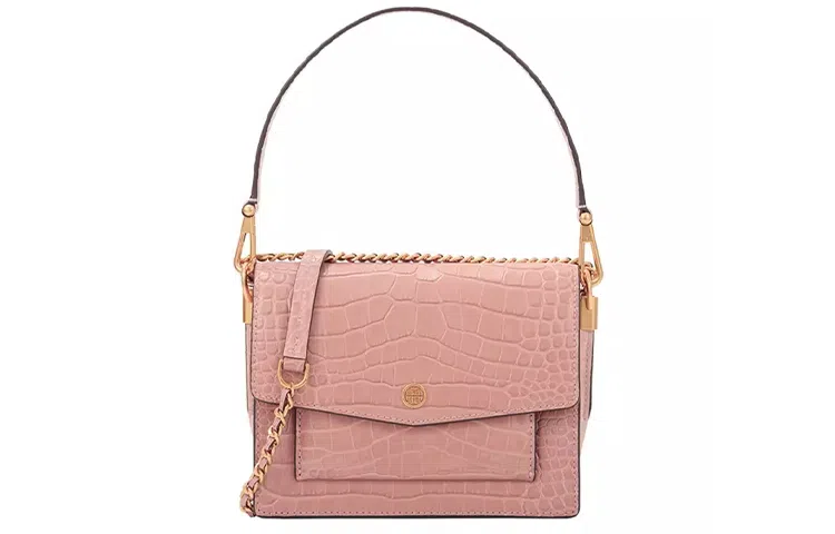 Tory Burch Robinson Croc Embossed Small