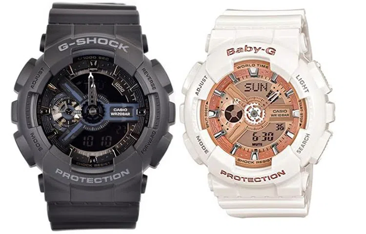 Casio G-Shock GA-110-1B + Baby-G BA-110-7A1