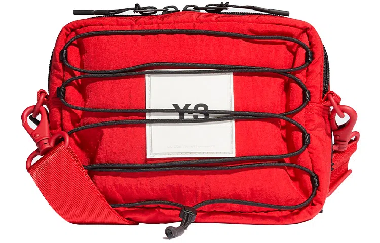 Y-3 Logo Drawstring Waist Bag Red