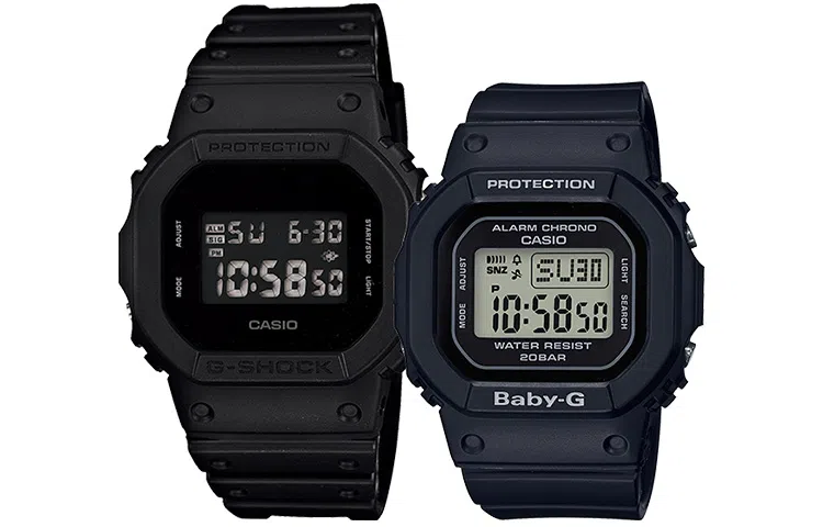 Casio G-Shock DW-5600BB-1PR & Baby-G BGD-560-1PR
