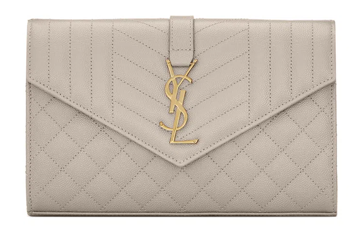 Saint Laurent YSL Monogram Quilted Leather Chain Wallet