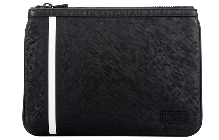 Bally Black White Stripe Clutch