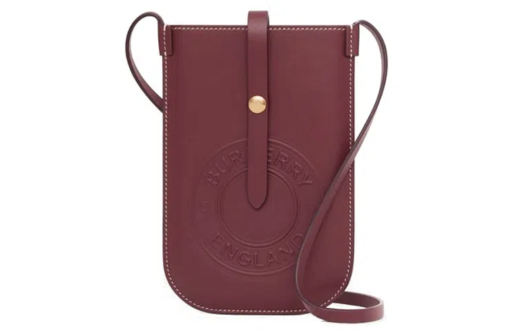 Burberry Leather Shoulder Bag Burgundy