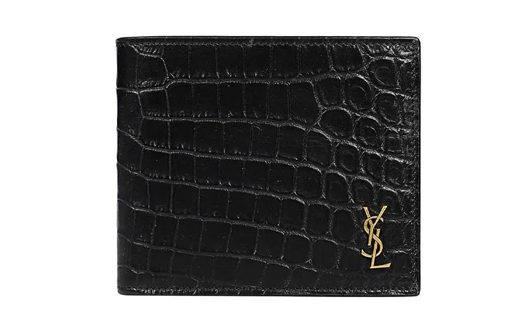 Saint Laurent YSL Crocodile Leather Wallet