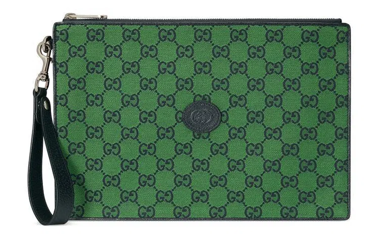 Gucci Logo Leather Wristlet