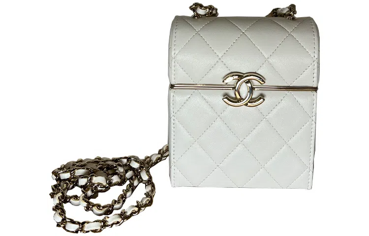 Chanel Chain Flap Small Crossbody Bag White