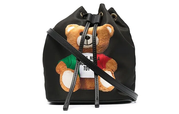 Moschino Teddy Bear Bucket Bag Black